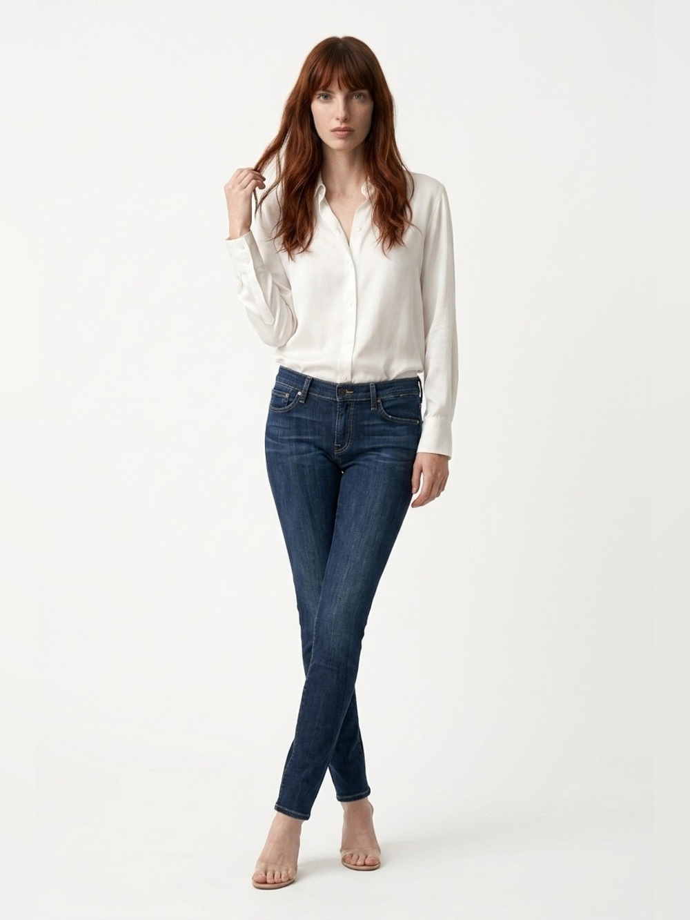 7 for all Mankind low rise skinny jeans